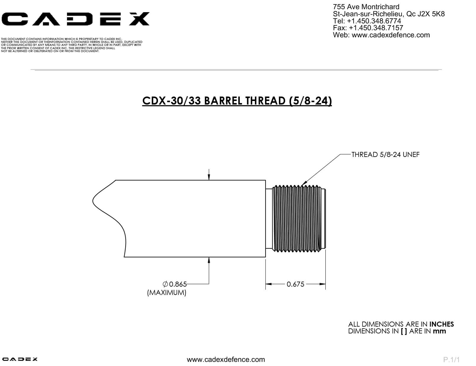Cadex MX1 Muzzle Brake (Made in Quebec)